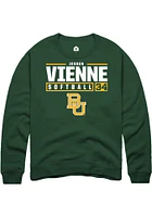 Jensen Vienne  Rally Baylor Bears Mens Green NIL Stacked Box Long Sleeve Crew Sweatshirt