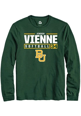 Jensen Vienne  Baylor Bears Green Rally NIL Stacked Box Long Sleeve T Shirt