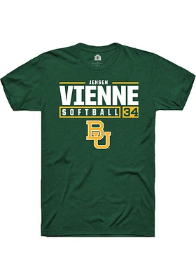 Jensen Vienne  Baylor Bears Green Rally NIL Stacked Box Short Sleeve T Shirt