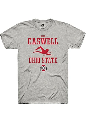 Reid Caswell  Ohio State Buckeyes Ash Rally NIL Sport Icon Short Sleeve T Shirt