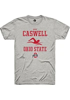 Reid Caswell  Ohio State Buckeyes Ash Rally NIL Sport Icon Short Sleeve T Shirt