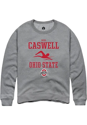 Reid Caswell  Rally Ohio State Buckeyes Mens Graphite NIL Sport Icon Long Sleeve Crew Sweatshirt