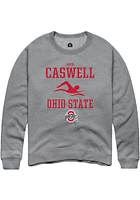 Reid Caswell  Rally Ohio State Buckeyes Mens Graphite NIL Sport Icon Long Sleeve Crew Sweatshirt