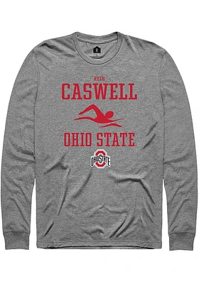 Reid Caswell  Ohio State Buckeyes Graphite Rally NIL Sport Icon Long Sleeve T Shirt