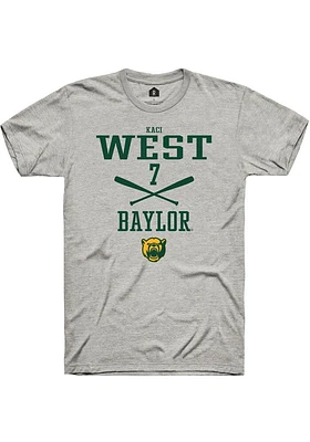 Kaci West  Baylor Bears Ash Rally NIL Sport Icon Short Sleeve T Shirt