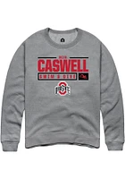 Reid Caswell  Rally Ohio State Buckeyes Mens Graphite NIL Stacked Box Long Sleeve Crew Sweatshirt