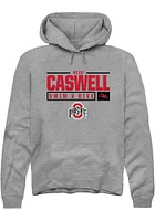 Reid Caswell  Rally Ohio State Buckeyes Mens Graphite NIL Stacked Box Long Sleeve Hoodie