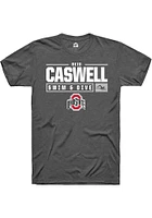 Reid Caswell  Ohio State Buckeyes Dark Grey Rally NIL Stacked Box Short Sleeve T Shirt
