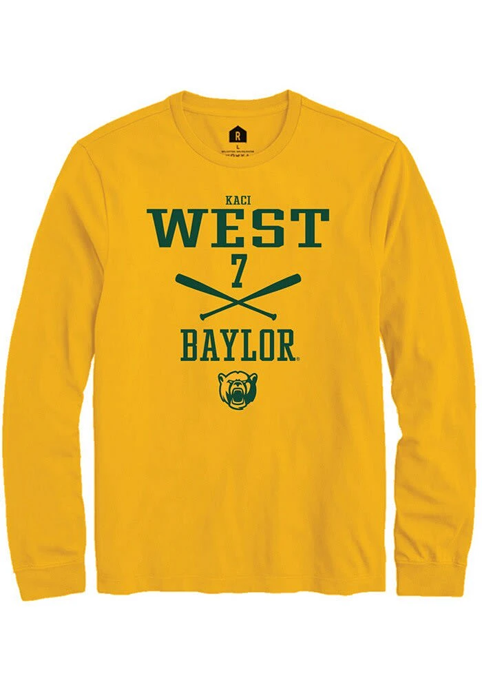 Kaci West Baylor Bears Gold Rally NIL Sport Icon Long Sleeve T Shirt