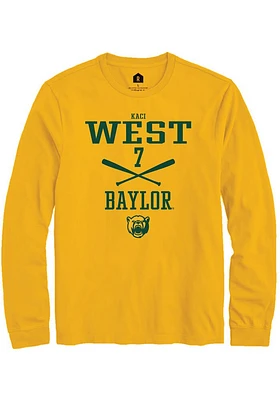 Kaci West  Baylor Bears Gold Rally NIL Sport Icon Long Sleeve T Shirt