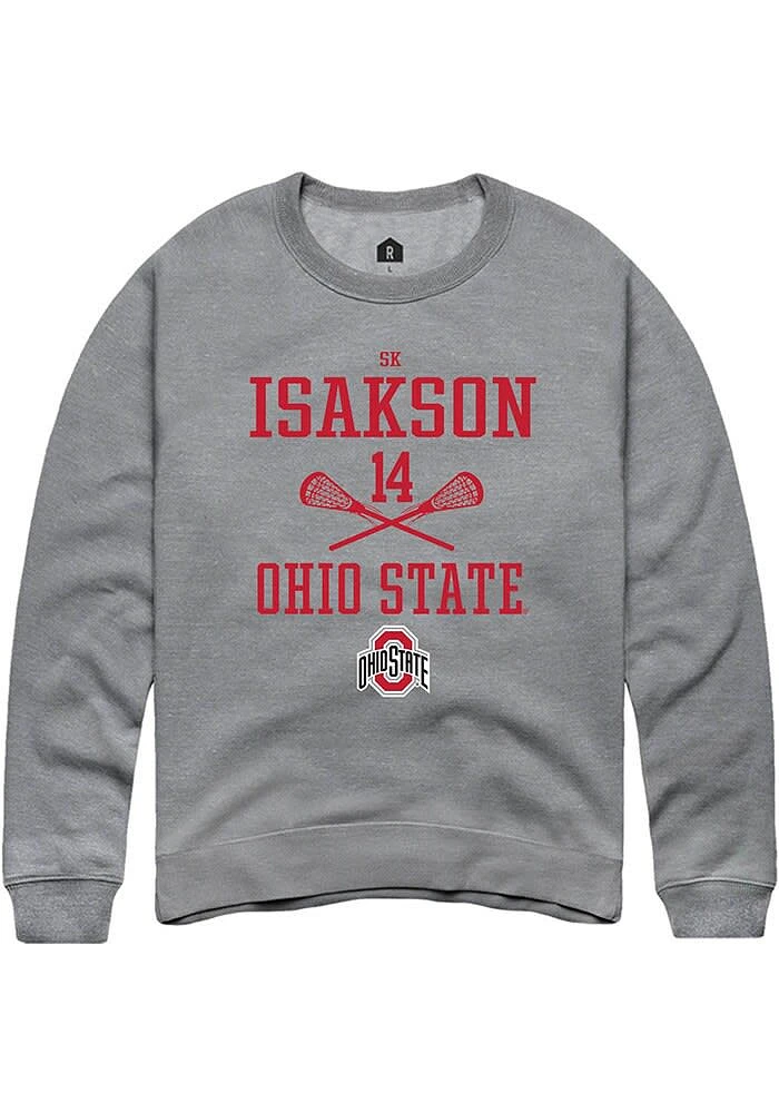 SK Isakson Rally Ohio State Buckeyes Mens Graphite NIL Sport Icon Long Sleeve Crew Sweatshirt