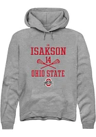 SK Isakson  Rally Ohio State Buckeyes Mens Graphite NIL Sport Icon Long Sleeve Hoodie
