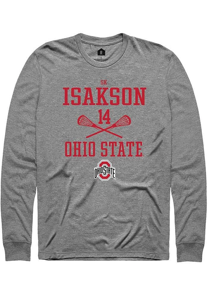 SK Isakson Ohio State Buckeyes Graphite Rally NIL Sport Icon Long Sleeve T Shirt