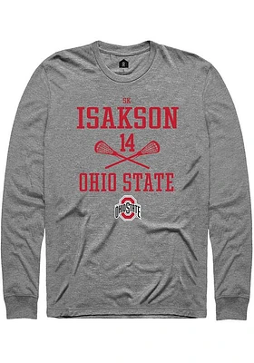 SK Isakson  Ohio State Buckeyes Graphite Rally NIL Sport Icon Long Sleeve T Shirt