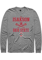 SK Isakson  Ohio State Buckeyes Graphite Rally NIL Sport Icon Long Sleeve T Shirt