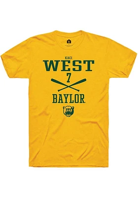 Kaci West  Baylor Bears Gold Rally NIL Sport Icon Short Sleeve T Shirt