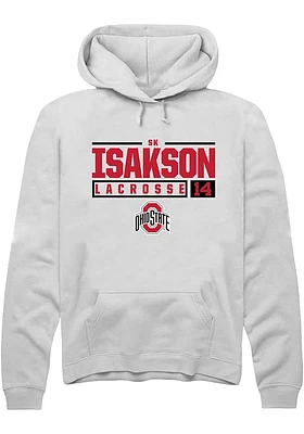 SK Isakson Rally Ohio State Buckeyes Mens NIL Stacked Box Long Sleeve Hoodie