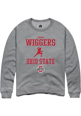 Susan Wiggers  Rally Ohio State Buckeyes Mens Graphite NIL Sport Icon Long Sleeve Crew Sweatshirt