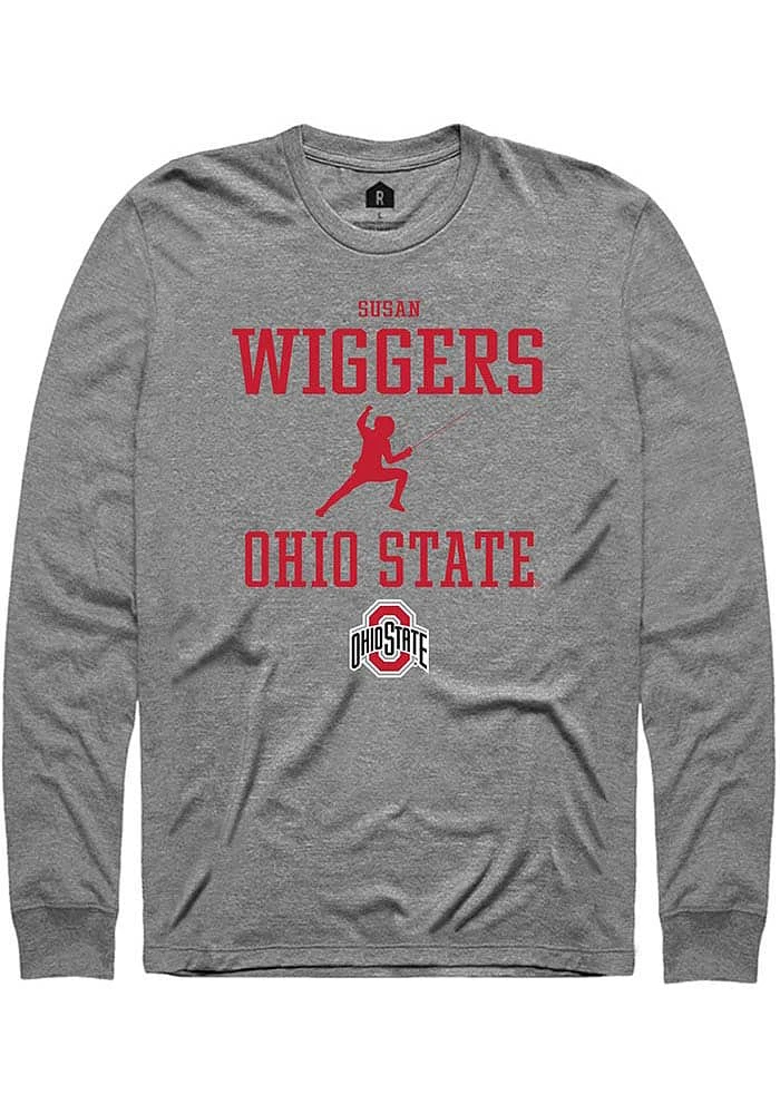 Susan Wiggers Ohio State Buckeyes Graphite Rally NIL Sport Icon Long Sleeve T Shirt