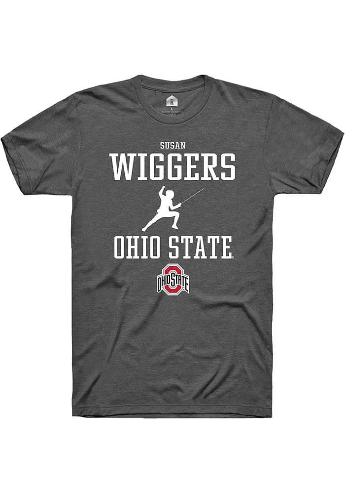 Susan Wiggers Ohio State Buckeyes Dark Grey Rally NIL Sport Icon Short Sleeve T Shirt