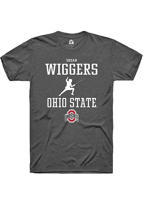 Susan Wiggers  Ohio State Buckeyes Dark Grey Rally NIL Sport Icon Short Sleeve T Shirt