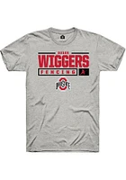 Susan Wiggers  Ohio State Buckeyes Ash Rally NIL Stacked Box Short Sleeve T Shirt
