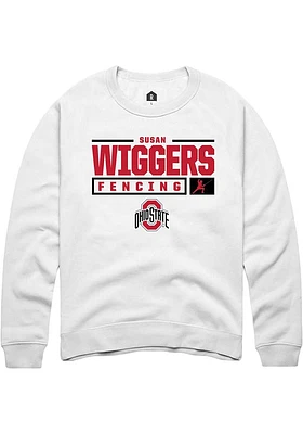 Susan Wiggers Rally Ohio State Buckeyes Mens NIL Stacked Box Long Sleeve Crew Sweatshirt