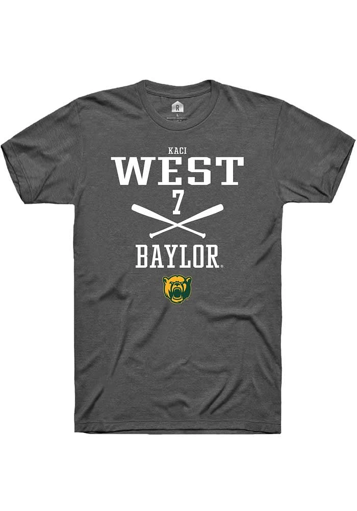 Kaci West Baylor Bears Dark Grey Rally NIL Sport Icon Short Sleeve T Shirt