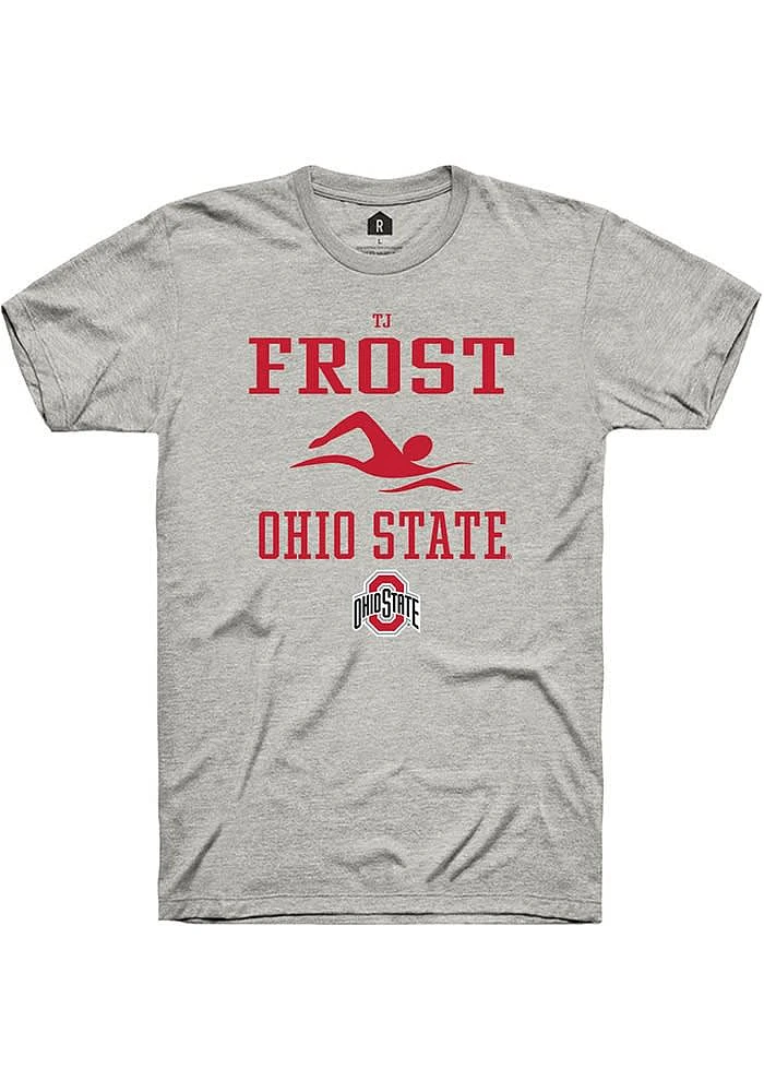 TJ Frost Ohio State Buckeyes Ash Rally NIL Sport Icon Short Sleeve T Shirt