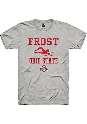 TJ Frost  Ohio State Buckeyes Ash Rally NIL Sport Icon Short Sleeve T Shirt