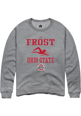 TJ Frost  Rally Ohio State Buckeyes Mens Graphite NIL Sport Icon Long Sleeve Crew Sweatshirt