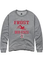 TJ Frost  Rally Ohio State Buckeyes Mens Graphite NIL Sport Icon Long Sleeve Crew Sweatshirt