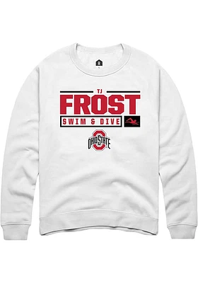 TJ Frost Rally Ohio State Buckeyes Mens NIL Stacked Box Long Sleeve Crew Sweatshirt