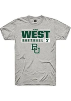 Kaci West  Baylor Bears Ash Rally NIL Stacked Box Short Sleeve T Shirt