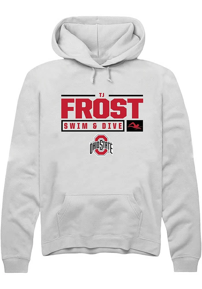 TJ Frost Rally Ohio State Buckeyes Mens NIL Stacked Box Long Sleeve Hoodie