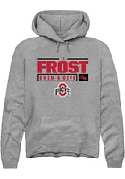 TJ Frost  Rally Ohio State Buckeyes Mens Graphite NIL Stacked Box Long Sleeve Hoodie