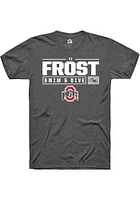 TJ Frost  Ohio State Buckeyes Dark Grey Rally NIL Stacked Box Short Sleeve T Shirt