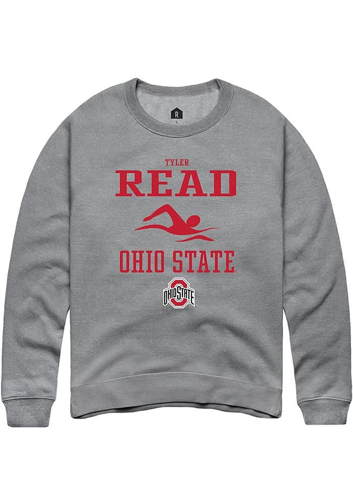 Tyler Read Rally Ohio State Buckeyes Mens Graphite NIL Sport Icon Long Sleeve Crew Sweatshirt