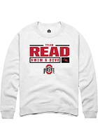 Tyler Read Rally Ohio State Buckeyes Mens NIL Stacked Box Long Sleeve Crew Sweatshirt
