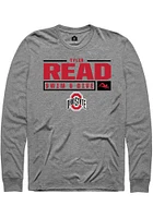 Tyler Read  Ohio State Buckeyes Graphite Rally NIL Stacked Box Long Sleeve T Shirt