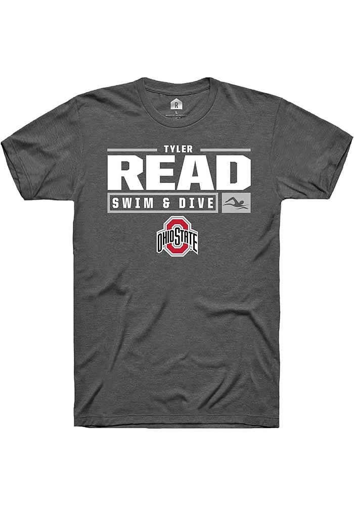 Tyler Read Ohio State Buckeyes Dark Grey Rally NIL Stacked Box Short Sleeve T Shirt