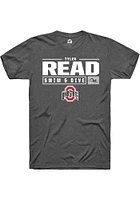 Tyler Read  Ohio State Buckeyes Dark Grey Rally NIL Stacked Box Short Sleeve T Shirt