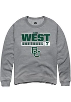 Kaci West  Rally Baylor Bears Mens Graphite NIL Stacked Box Long Sleeve Crew Sweatshirt