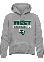 Kaci West  Rally Baylor Bears Mens Graphite NIL Stacked Box Long Sleeve Hoodie