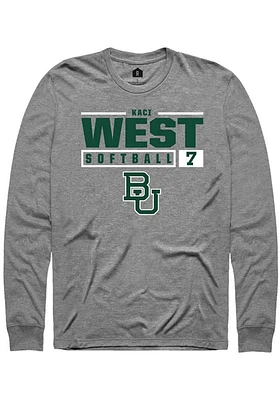 Kaci West  Baylor Bears Graphite Rally NIL Stacked Box Long Sleeve T Shirt