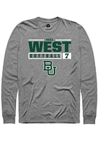 Kaci West  Baylor Bears Graphite Rally NIL Stacked Box Long Sleeve T Shirt