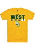Kaci West  Baylor Bears Gold Rally NIL Stacked Box Short Sleeve T Shirt
