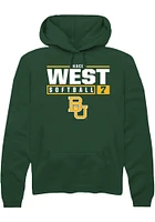 Kaci West  Rally Baylor Bears Mens Green NIL Stacked Box Long Sleeve Hoodie