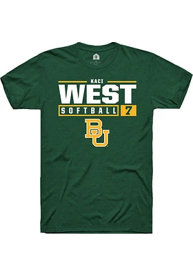 Kaci West  Baylor Bears Green Rally NIL Stacked Box Short Sleeve T Shirt