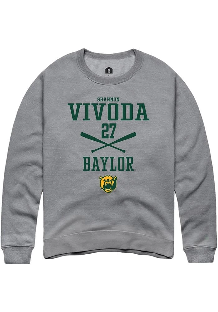 Shannon Vivoda Rally Baylor Bears Mens Graphite NIL Sport Icon Long Sleeve Crew Sweatshirt
